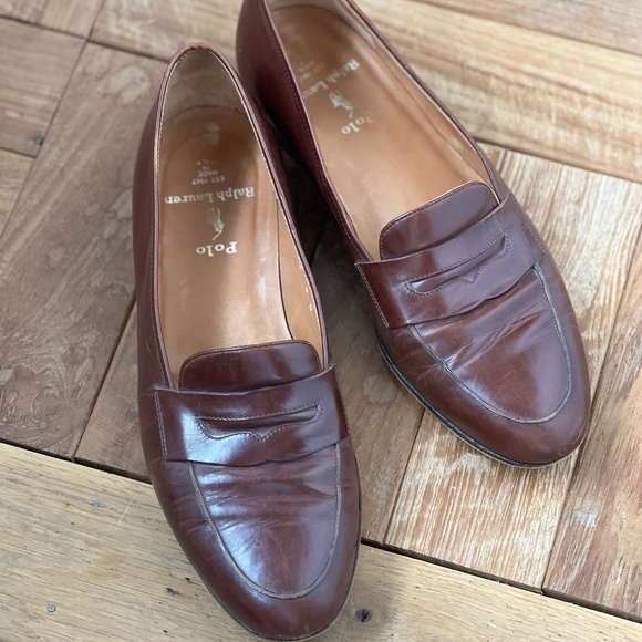 Ralph Lauren brown leather loafers